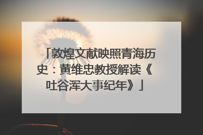 敦煌文献映照青海历史：黄维忠教授解读《吐谷浑大事纪年》