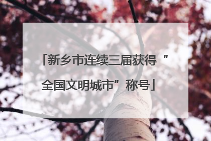 新乡市连续三届获得“全国文明城市”称号