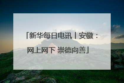 新华每日电讯丨安徽：网上网下 崇德向善