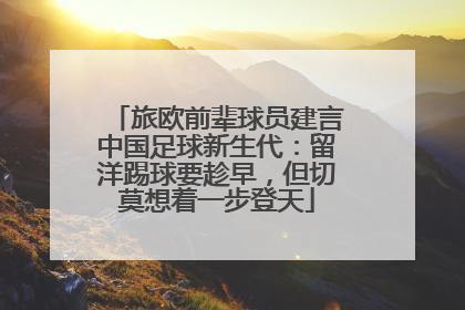 旅欧前辈球员建言中国足球新生代：留洋踢球要趁早，但切莫想着一步登天