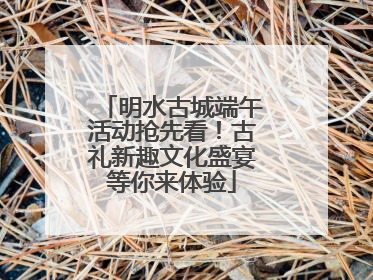 明水古城端午活动抢先看！古礼新趣文化盛宴等你来体验