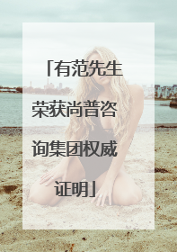 有范先生荣获尚普咨询集团权威证明