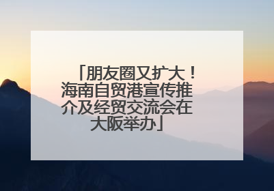 朋友圈又扩大！海南自贸港宣传推介及经贸交流会在大阪举办