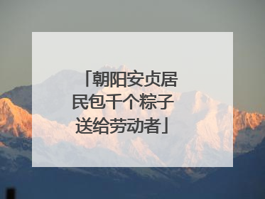 朝阳安贞居民包千个粽子送给劳动者
