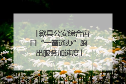 歙县公安综合窗口“一窗通办”跑出服务加速度