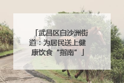 武昌区白沙洲街道：为居民送上健康饮食“指南”
