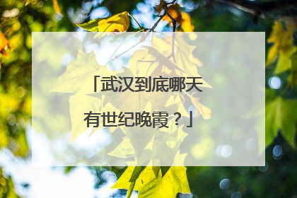 武汉到底哪天有世纪晚霞？