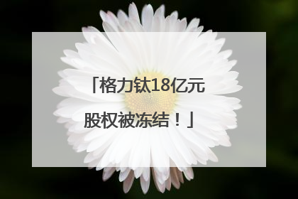 格力钛18亿元股权被冻结！