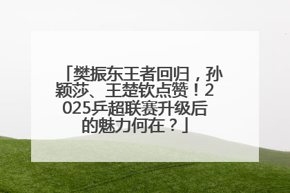 樊振东王者回归，孙颖莎、王楚钦点赞！2025乒超联赛升级后的魅力何在？