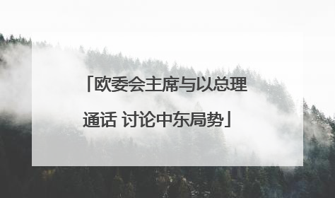 欧委会主席与以总理通话 讨论中东局势