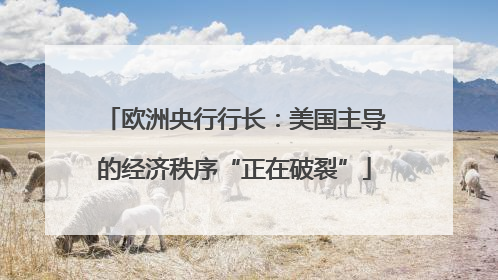 欧洲央行行长：美国主导的经济秩序“正在破裂”
