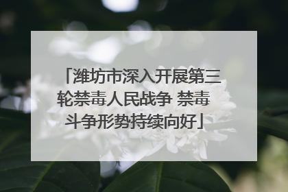 潍坊市深入开展第三轮禁毒人民战争 禁毒斗争形势持续向好