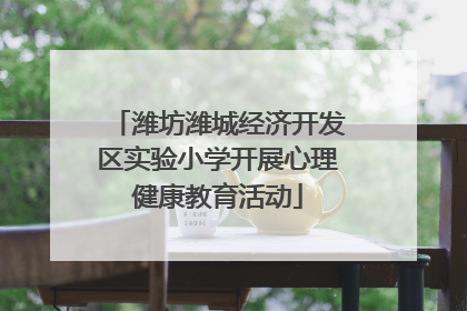 潍坊潍城经济开发区实验小学开展心理健康教育活动
