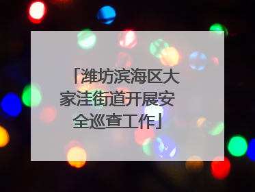 潍坊滨海区大家洼街道开展安全巡查工作
