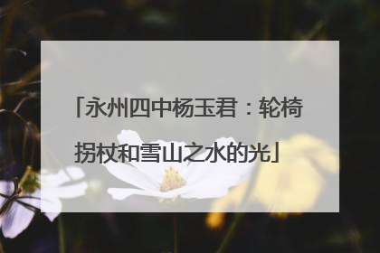 永州四中杨玉君：轮椅拐杖和雪山之水的光