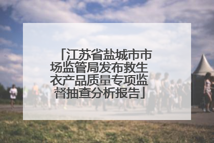 江苏省盐城市市场监管局发布救生衣产品质量专项监督抽查分析报告