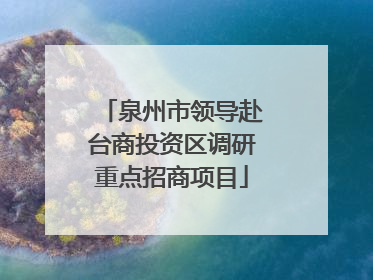 泉州市领导赴台商投资区调研重点招商项目