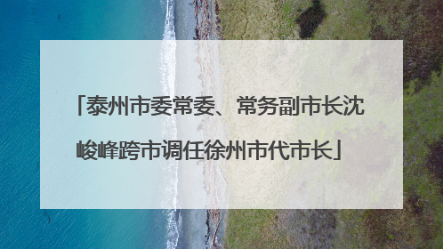 泰州市委常委、常务副市长沈峻峰跨市调任徐州市代市长