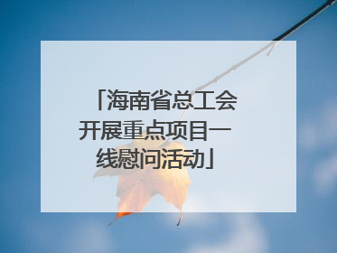 海南省总工会开展重点项目一线慰问活动