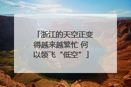 浙江的天空正变得越来越繁忙 何以领飞“低空”