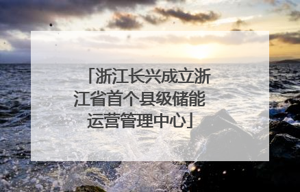 浙江长兴成立浙江省首个县级储能运营管理中心