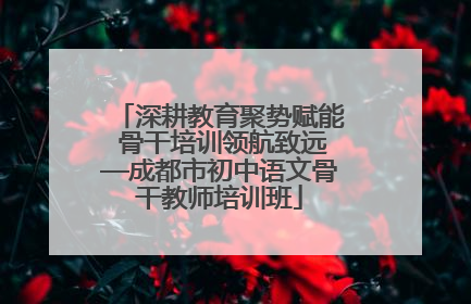 深耕教育聚势赋能 骨干培训领航致远—成都市初中语文骨干教师培训班