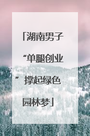 湖南男子“单腿创业”撑起绿色园林梦