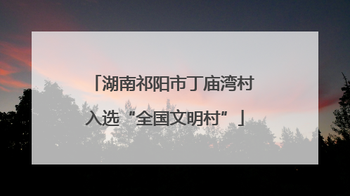 湖南祁阳市丁庙湾村入选“全国文明村”