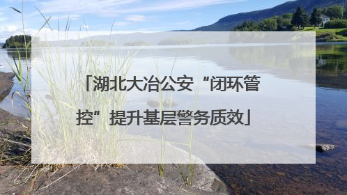 湖北大冶公安“闭环管控”提升基层警务质效