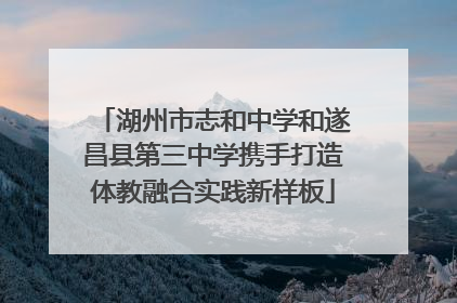 湖州市志和中学和遂昌县第三中学携手打造体教融合实践新样板