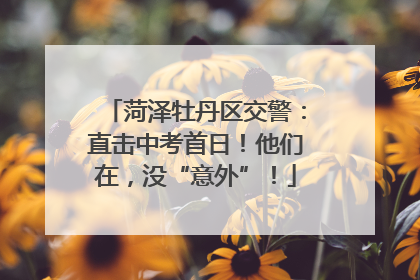菏泽牡丹区交警：直击中考首日！他们在，没“意外”！