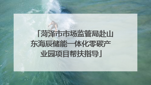 菏泽市市场监管局赴山东海辰储能一体化零碳产业园项目帮扶指导