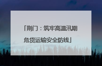荆门：筑牢高温汛期危货运输安全防线