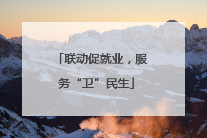 联动促就业，服务“卫”民生