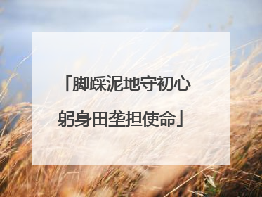 脚踩泥地守初心 躬身田垄担使命