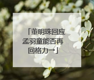董明珠回应孟羽童能否再回格力→