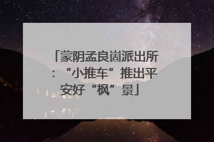 蒙阴孟良崮派出所：“小推车”推出平安好“枫”景