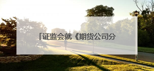 证监会就《期货公司分类评价规定（征求意见稿）》公开征求意见