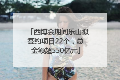 西博会期间乐山拟签约项目22个，总金额超550亿元