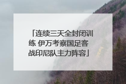连续三天全封闭训练 伊万考察国足客战印尼队主力阵容