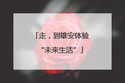 走，到雄安体验“未来生活”