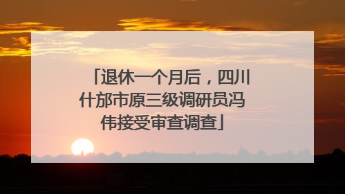 退休一个月后，四川什邡市原三级调研员冯伟接受审查调查