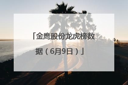 金鹰股份龙虎榜数据(6月9日)