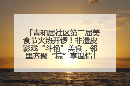 青和居社区第二届美食节火热开锣！非遗皮影戏“斗艳”美食，邻里齐聚“粽”享温情