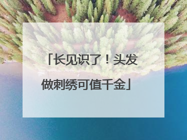 长见识了！头发做刺绣可值千金