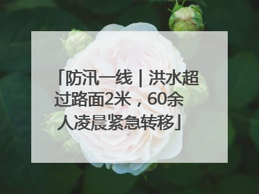防汛一线｜洪水超过路面2米，60余人凌晨紧急转移