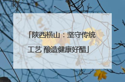 陕西横山：坚守传统工艺 酿造健康好醋