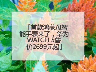 首款鸿蒙AI智能手表来了，华为WATCH 5售价2699元起