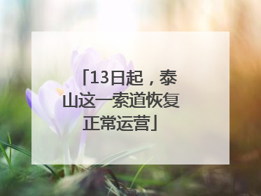 13日起，泰山这一索道恢复正常运营