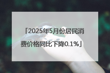 2025年5月份居民消费价格同比下降0.1%